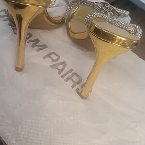 Dream Pairs Gold Crystal Strappy High Heel Sandals